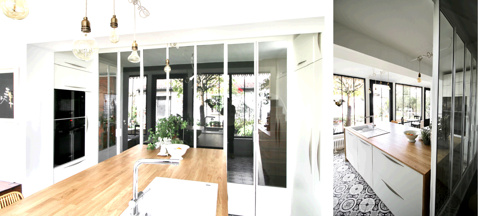 Julie Drevet Architecte d'intérieur Designer : DIJON - EXTENSION D'UNE MAISON POUR UNE AMBIANCE DEDANS / DEHORS